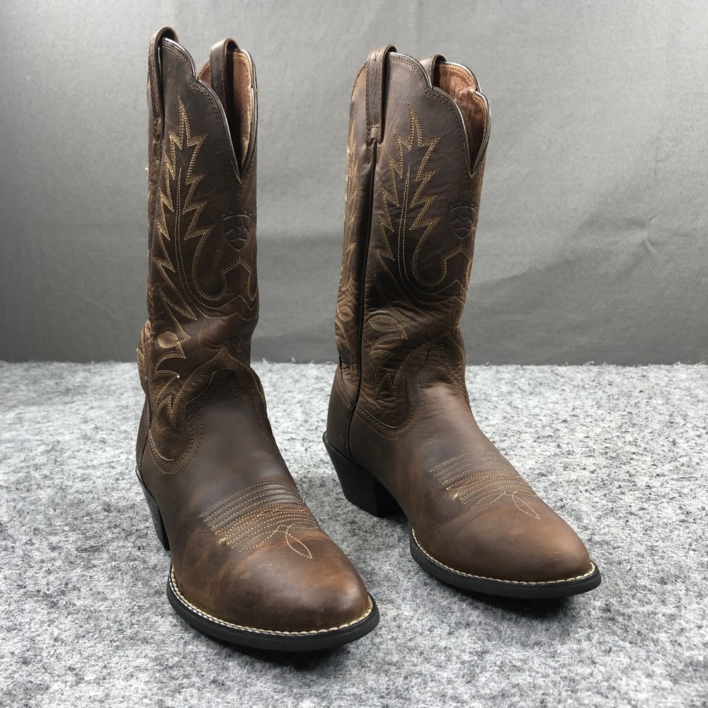 Ariat Cowboy Boots Womens 5 B Brown Leather Western Pull On Mid Calf 10001021